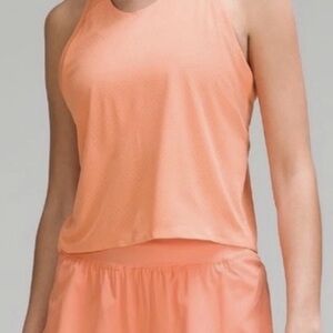 Lululemon NWT Fast and Free Race Length Tank Top Coral KISS Size 10